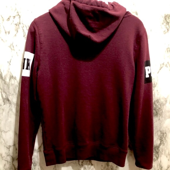PINK Victoria's Secret burgundy hoodie size S - Picture 4 of 5